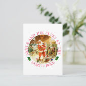 サンタと彼の小妖精や小人は北極で シーズンポストカード (スタンド正面)