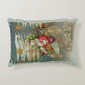 サンタと彼の素晴らしい飛んでいるマシンアクセント枕 アクセントクッション (正面)