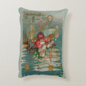 サンタと彼の素晴らしい飛んでいるマシンアクセント枕 アクセントクッション (裏面(縦))