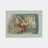 サンタと彼の素晴らしい飛んでいる機械フリースブランケット フリースブランケット (正面(横))