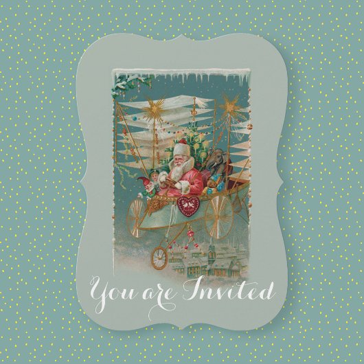 サンタと彼の素晴らしい飛んでいる機械招待状 招待状