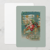 サンタと彼の素晴らしい飛んでいる機械招待状 招待状 (正面/裏面)