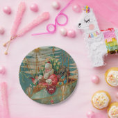 サンタと彼の素晴らしい飛んでいる機械紙プレート ペーパープレート (パーティー)