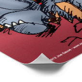 サンタと彼の象の漫画おもしろいのポスター ポスター (角)