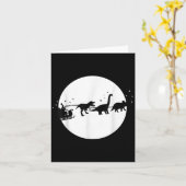 サンタと恐竜のスレッドライド、T-レックスマス、男子 カード (黄色い花)