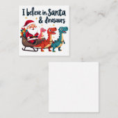 サンタと恐竜を信じる（サンタが恐竜に乗る）, ノートカード (正面/裏面)