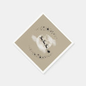 サンタと月のナプキン スタンダードカクテルナプキン (角)