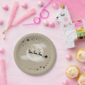 サンタと月の紙プレート ペーパープレート (パーティー)