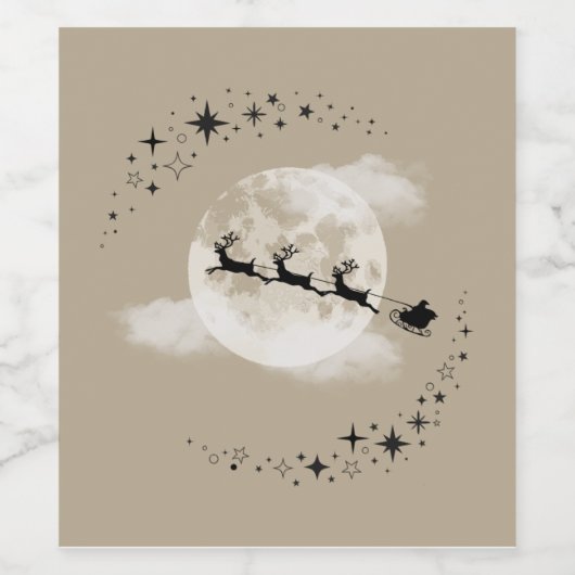 サンタと月 ワインラベル (シングルラベル)