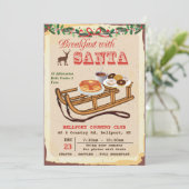 サンタと朝食のクリスマスパーティー招待状 招待状 (スタンド正面)