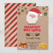 サンタと朝食パーティーのご招待 招待状 (正面/裏面)