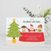 サンタと朝食パーティーの招待状 招待状 (スタンド正面)