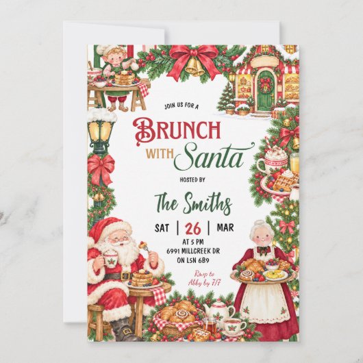 サンタと楽しむクリスマスブランチ 招待状 (正面)
