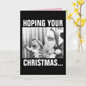 サンタと泣き叫びの子クリスマスカード カード (黄色い花)