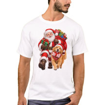 サンタと犬がクリスマスプレゼントを配達