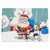 サンタと犬 ラージペーパーバッグ (正面)