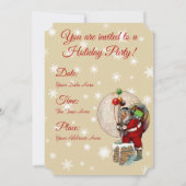サンタと狭い煙突のクリスマス招待状 招待状 (裏面)