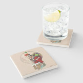 サンタと狭い煙突セラミックコースター ストーンコースター (横)