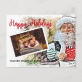 サンタと素敵なリストと一緒にあなたの写真ハッピーホリデー ポストカード (正面)