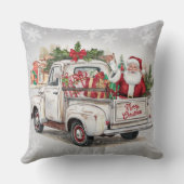 サンタと素朴なトラックのギフト可愛いクリスマス クッション (裏面)