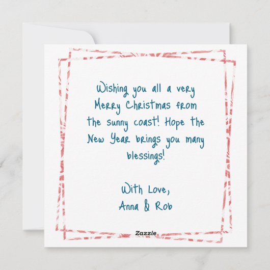 サンタと血が雪おもしろい鳥のクリスマスを結婚 シーズンカード (裏面)