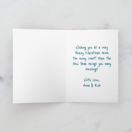 サンタと血メアリおもしろいー雪の鳥クリスマス シーズンカード (内部)