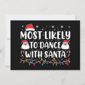 サンタと踊る可能性が最も高い ファミリー クリスマス 招待状 (正面)