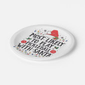 サンタと遊のボールが最も多い ペーパープレート (アングル)