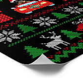 サンタと醜いクリスマスセーターロットワイラークリスマス ポスター (角)