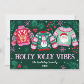 サンタと醜いセーター,トナカイ&雪だるま シーズンカード (正面)