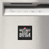 サンタと野球をする可能性が最も高い クリスマス マグネット (インサイチュ (食洗機))
