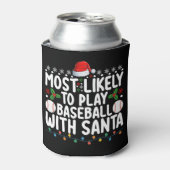 サンタと野球をする可能性が最も高い クリスマス 缶クーラー (缶正面)