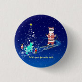 サンタと野良猫が心温まる夜 缶バッジ (正面)