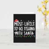 サンタと釣りに行く可能性が最も高い 釣り愛好家 カード (黄色い花)