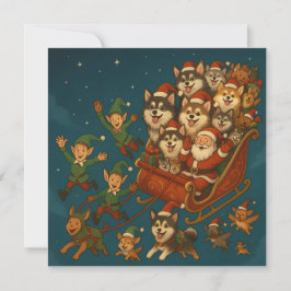 サンタと陽気な子犬とエルフたち！ 招待状