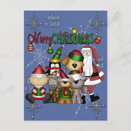 サンタと集団 シーズンポストカード (正面)