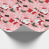 サンタと雪だるまクリスマスパターン ラッピングペーパー (角)