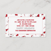 サンタと雪だるまクリスマスパーティーチケット エンクロージャーカード (裏面)