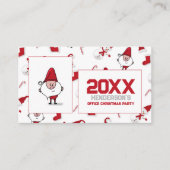 サンタと雪だるまクリスマスパーティーチケット エンクロージャーカード (正面)