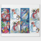 サンタと雪だるまクリスマスパーティー ラッピングペーパー (フラット)