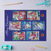 サンタと雪だるまクリスマスパーティー 薄葉紙 (クラフト)