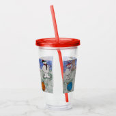 サンタと雪だるま アクリルタンブラー (左)