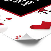 サンタと雪だるま、サンタを訪れるQRコードキュー ポスター (コーナー)