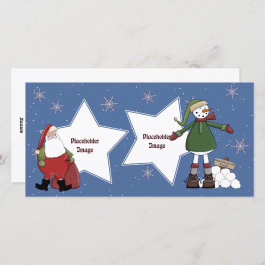 サンタと雪だるま シーズンカード (正面/裏面)