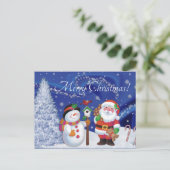 サンタと雪だるま シーズンポストカード (スタンド正面)