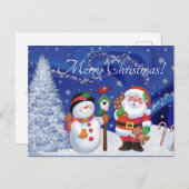 サンタと雪だるま シーズンポストカード (正面/裏面)