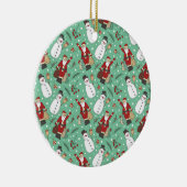 サンタと雪だるま セラミックオーナメント (右)