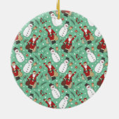 サンタと雪だるま セラミックオーナメント (裏面)