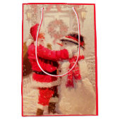 サンタと雪だるま ミディアムペーパーバッグ (正面)