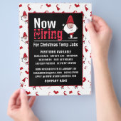 サンタと雪だるま、季節広告求人 チラシ (手)